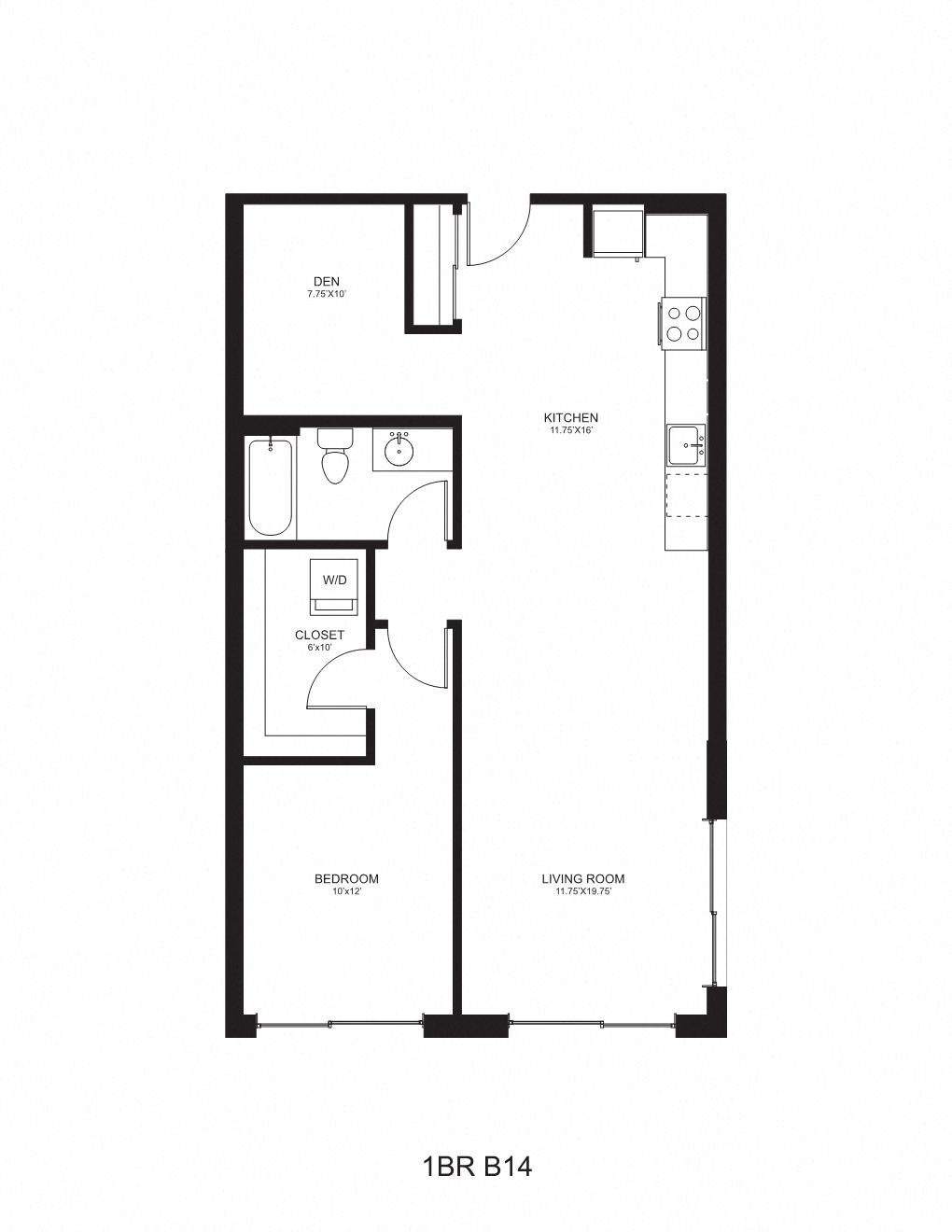 Floor plan layout diagram for B14
